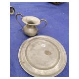 DOUBLE HANDLED VASE, PLATE