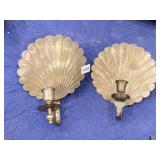 BRASS SHELL DESIGN CANDLE STICKS