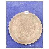 RAISED DESIGN BRASS 10" PLATE