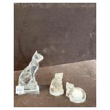 266A 5.5" H GLASS CAT AND CAT SALT/PEPPER SET