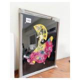 VINTAGE TINKLE PAINTING REVERSE PAINTED ON GLASS
