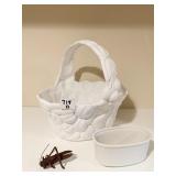 BERTONCELLO CERAMIC BASKET, IRON CRICKET AND