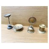 SOLID BRASS FINGER CANDLE HOLDER WITH SNUFFER LID
