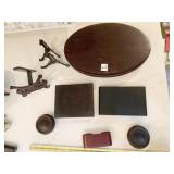 WOOD ASIAN PEDESTALS INCLUDING FOOTED OVAL 12" X