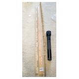 BAMBOO WALKING STICK AND FLASHLIGHT