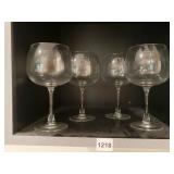 FOUR STEMMED WINE GLASSES