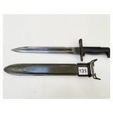 US 1943 SPRINGFIELD BAYONET - 14" L W/ SHEATH