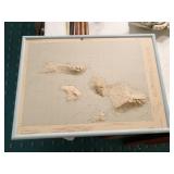 RAISED MAP IN FRAME HUBBARD 1970