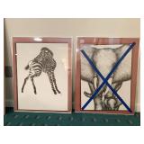 SIGNED PRINTS INCLUDING ELEPHANT & ZEBRA WHICH IS
