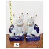 PAIR OF TAKAKASHI 7" H PORCELAIN CATS