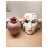 VANDOR HAND DECORATED PORCELAIN MASK 8" H X 6" W