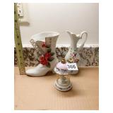 LIMOGE PORCELAIN BIRDCAGE 4" H HAND PAINTED W/