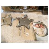 TWO SERVING TRAYS MEDAL WITH HANDLES AND