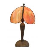 SLUMP GLASS LAMP W/ IRON BASE