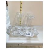 MIKASA THICK GLASS VOTED CANDLE HOLDER 9 INCH