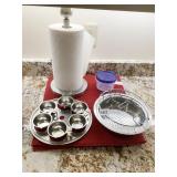 TWO DISH 9. 0+2163.RACKS AND PAPER TOWEL HOLDER