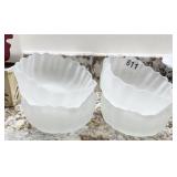 FROSTED GLASS SET OF FOUR ICE CREAM BOWLS