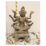BUDDHIST ART SEATED ASHURA STATUE 10" H