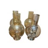 4 AMBER COLOR SHADES 8" H X 2.5" D