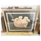 PRINT CUT FLOWERS IN BASKET 19" X 21"