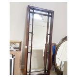 WOOD FRAME MIRROR 46" X 18" - RAISED WOOD ACCENT