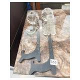 PICTURE EASELS, CRYSTAL CANDLE HOLDERS, WAX