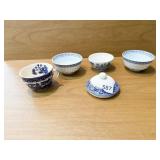 2 RICE FLOWER BY TIENSHAN RICE BOWLS ONE HAS CHIP