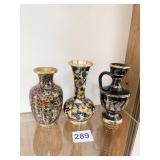 YUN KANG ART TAIWAN 4 1/2 INCH ENAMELED VASE,