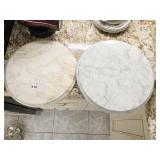 MARBLE LAZY SUSAN 14" AND 14" ROUND MARBLE TRIVET