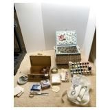 SEWING BASKET W/ CONTENTS