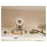 BRASS PUZZLE, DOME TOP DANCING FIGURE CLOCK