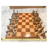 WOOD CHESS BOARD W/ PIECES 20.5" X 20.5" -