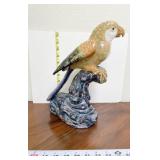 VINTAGE PARROT 12" H PORCELAIN FIGURINE