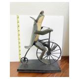 MODERN 13" H FROG ON BICYCLE TIN