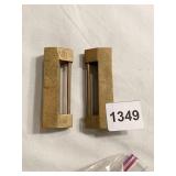 2 BRASS LOCKS W/O KEYS