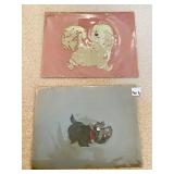 2 ORIGINAL DISNEY CELLULOID DRAWINGS USED IN A