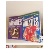 TWO FULL WHEATIES CEREAL BOXES FULL JACKIE