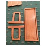 26" X 9.5" TEAK PANEL W/ GALLERY AND 2 WOOD