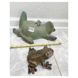 2 CUTE FROGS ONE LAYING ON HIS BACK