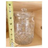 ROGASKA GALLIA ETCHED CUT CRYSTAL BISCUIT BARREL