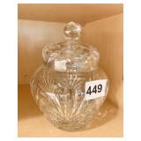 CRYSTAL CANDY JAR 7.5" H X 5" D