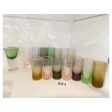 15 ITALY COLORED GLASS WEIGHTED BOTTOM SHOT