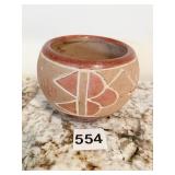 REDWARE POTTERY BOWL 3" H X 3.5" W