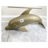 BRASS DOLPHIN HEAVY 19" L X 9" H