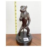 BRONZE MONKEY ON STAND 9" H