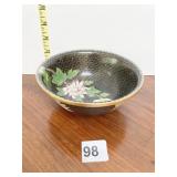 CHINESE CLOISONNE ENAMELED BOWL 6" D 6" D
