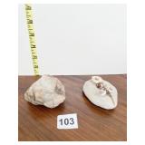 ROUGH CUT GEODE AGATE AND ROCK W/ SHELLS