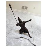 BRONZE OKIMONO SCULPTURE 11" H X 11" W - WARRIOR