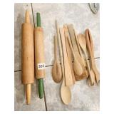 WOOD ROLLING PINS, WOODEN SPOONS