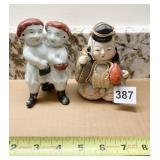 JAPANESE COLORFUL CLOTH DOLL W/ FISH & 5" H